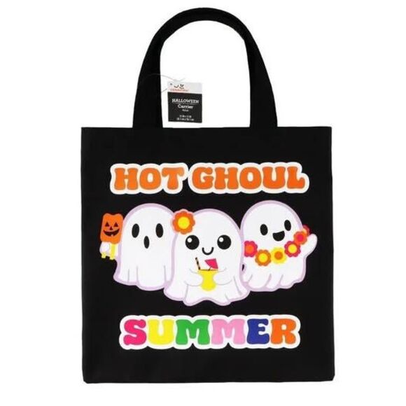 NEW Adorable “Hot Ghoul Summer” Graphic Halloween Black Canvas Tote Bag - Picture 6 of 6